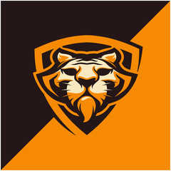Tiger head logo for sport or esport team. Design element for company logo, label, emblem, apparel or other merchandise. Scalable and editable Vector illustration