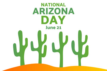 National Arizona Day. June 21. Holiday concept. Template for background, banner, card, poster with text inscription. Vector EPS10 illustration.