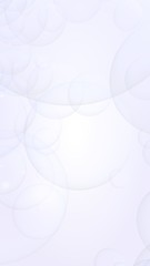 Abstract white background. Backdrop with light transparent bubbles. Vertical orientation. 3D illustration