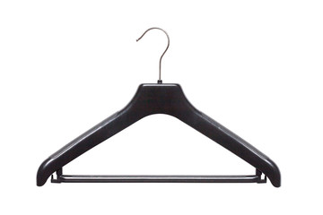Black clothing hanger isolated over white background