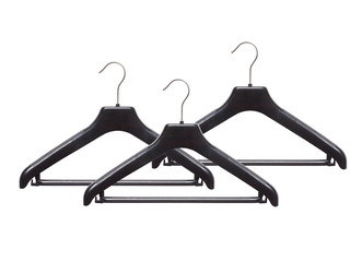 Black clothing hanger isolated over white background