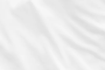Plexiglas foto achterwand Luxury cloth texture with white fabric of silk for backdrop, wedding background. Seamless pattern of satin cotton. © NaPUN
