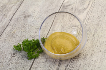Mustard sauce in the bowl