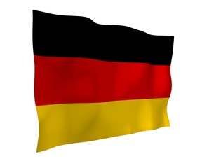 Flag of Germany. Wide format 3D illustration. State symbol of the Federal Republic of Germany. 3D rendering
