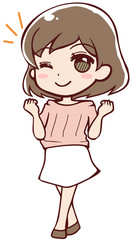 元気で頑張るアニメ調のお姉さん