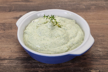 Cottage cream snack with herbs