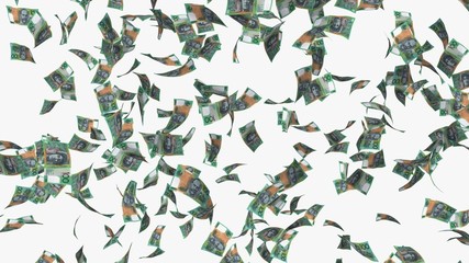money bills 3d illustration isolated on white