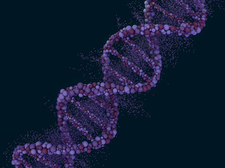 DNA chain. Abstract background. Genetics and medicine concept. 3D rendering