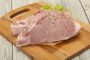 Raw pork meat steak for grill