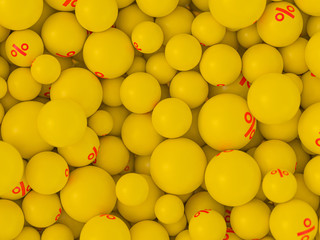 Seasonal sales background with percent discount pattern. 3D illustration