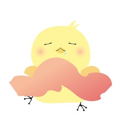 お昼寝をするひよこ