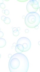 Fototapeta na wymiar Light blue colored background with purple bubbles. Wallpaper, texture purple balloons. 3D illustration