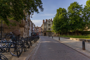 Naklejka na ściany i meble A quiet Cambridge street on a summer's day