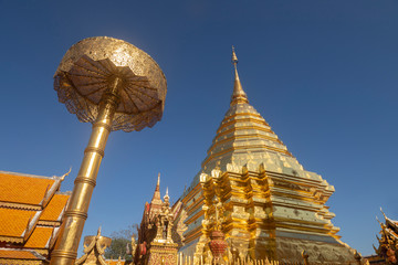 Fototapeta premium Wat Phra That Doi Suthep is tourist attraction of Chiang Mai, Thailand.