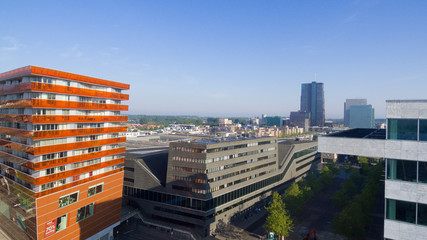 Aerial view on the center of Almere