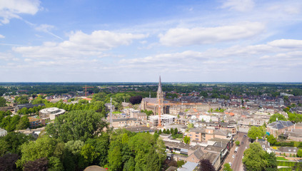 Obraz premium Aerial view on the center of Veghel