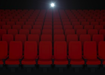 Movie theater seats 3d rendering
