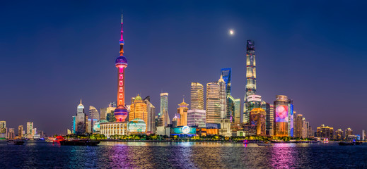 Panoramic view the bund Shanghai
