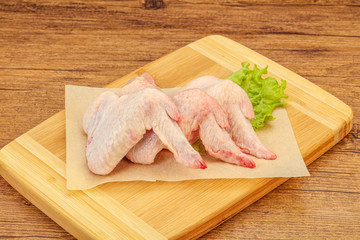 Raw chicken wings for cooking