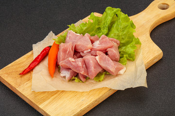 Raw pork meat for cooking