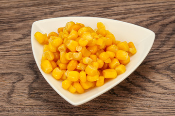 Sweet corn seeds in the bowl