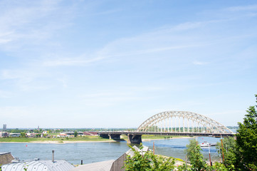 Fototapeta premium Waalbrug over the river the Waal in Nijmegen, Netherlands