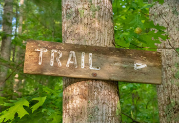 Park Hiking Trail Sign Marker with Arrow