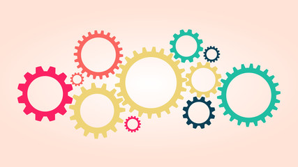 Gears. Gear mechanism for background, web sites, web pages, mobile applications. Isolated image of gears, vector