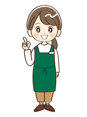女性、店員、説明