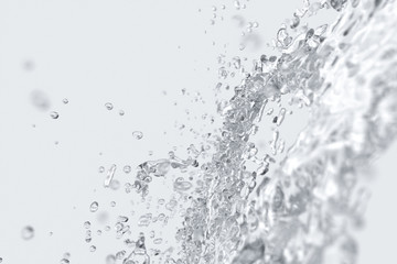 Splashing water with white background, 3d rendering.