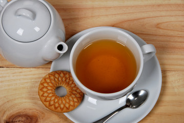 fruit tea and sweet biscuits