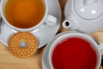fruit tea and sweet biscuits