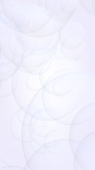 Abstract white background. Backdrop with light transparent bubbles. Vertical orientation. 3D illustration