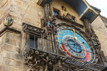 Fototapeta na wymiar View of Astronomical clock in Old Town of Prague city.
