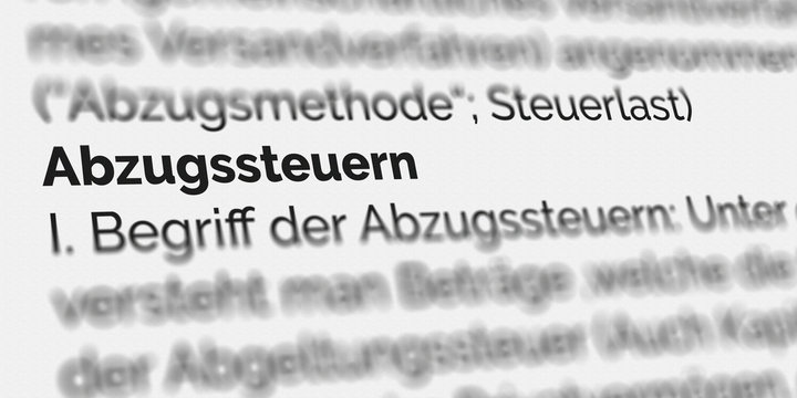 Abzugssteuern Definition