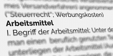 Arbeitsmittel im Steuerrecht
