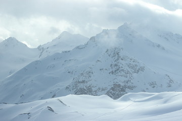 Winter snow covered the mountain peaks of the Caucasus
Mountain landscape
mountains in the snow
Great place for winter sports