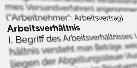 Fototapeta premium Arbeitsverhältnis Definition