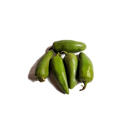 Jalapeno peppers on white background. typical Mexican food