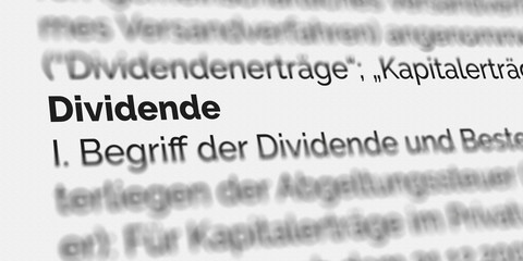 Fototapeta premium Dividende Definition