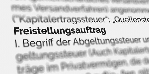 Freistellungsauftrag Definition