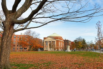 The John Bridge Monument (also known as The Puritan), in the northeast corner of the Cambridge...