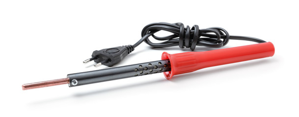 Electric soldering iron isolated on a white.