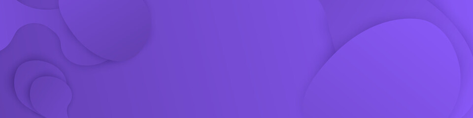Violet abstract banner in paper cut style with waves shadows at the right and left side and copy space. Vector backgrounds