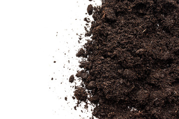 Soil dirt isolated on white background