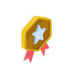Medal star. Vector 3d isometric, color web icon, new flat style. Creative illustration design, isolated graphic idea for infographics.
