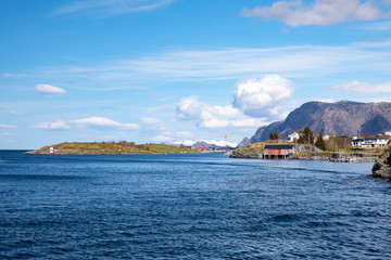 Fototapeta premium Viewing places from hiking through the city of Bronnoysund in Northern Norway