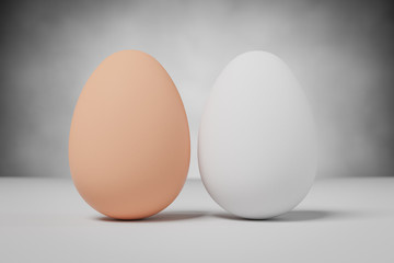 brown and white eggs