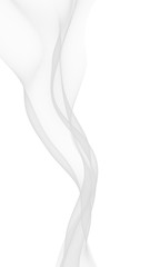 White abstract background. Fluttering white scarf. Waving on wind white fubric. 3D illustration