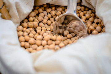 Dry chickpeas at the market